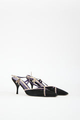 Prada Vintage Black Suede & Leather Slingback Heel