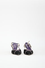 Prada Vintage Black Suede & Leather Slingback Heel