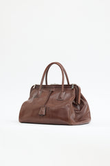 Prada Vintage Leather Madras Cerniera Doctor Bag