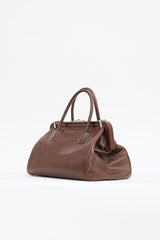 Prada Vintage Leather Madras Cerniera Doctor Bag