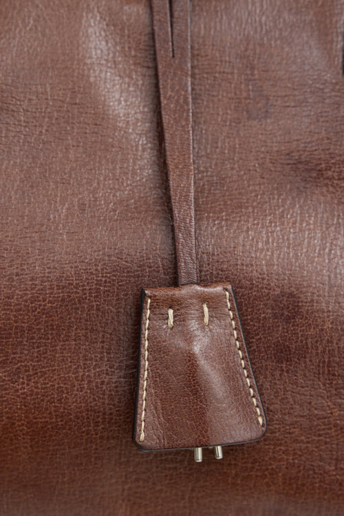 Prada Vintage Leather Madras Cerniera Doctor Bag