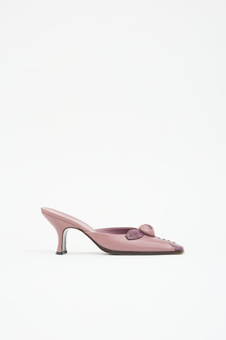 Prada Vintage Leather Rosette Mule