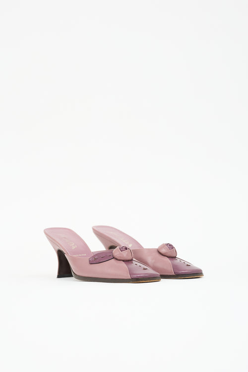Prada Vintage Leather Rosette Mule