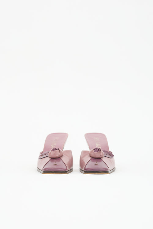 Prada Vintage Leather Rosette Mule