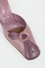 Prada Vintage Leather Rosette Mule