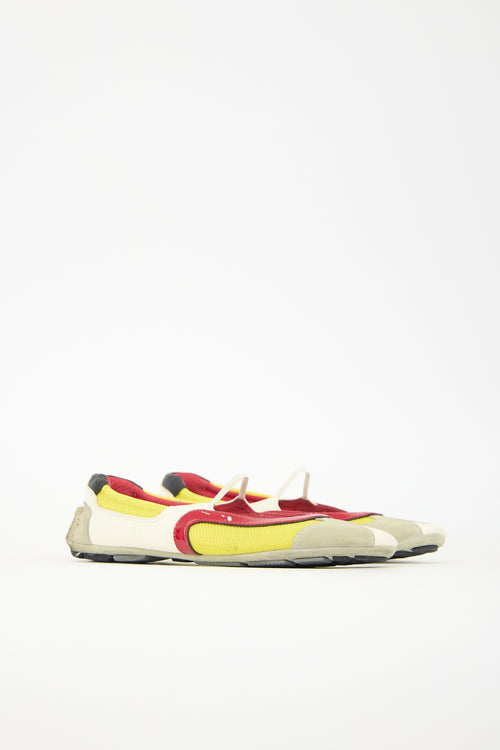 Prada Vintage Sport Leather & Mesh Flat