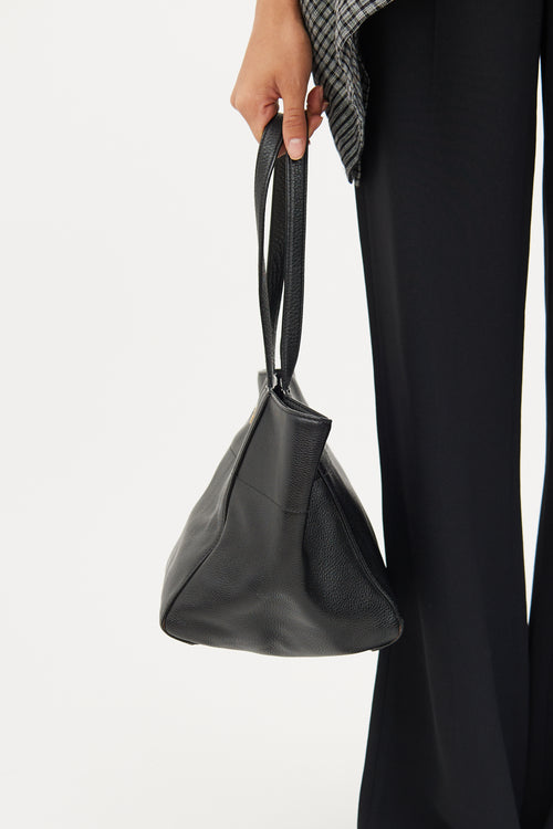 Prada Black Vitello Daino Melanzana Tote Bag