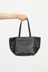 Prada Black Vitello Daino Melanzana Tote Bag