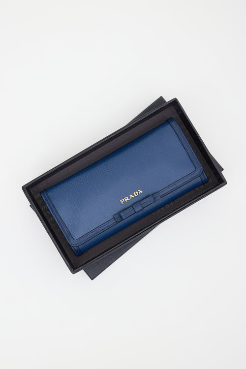 Prada Vitello Move Leather Long Wallet