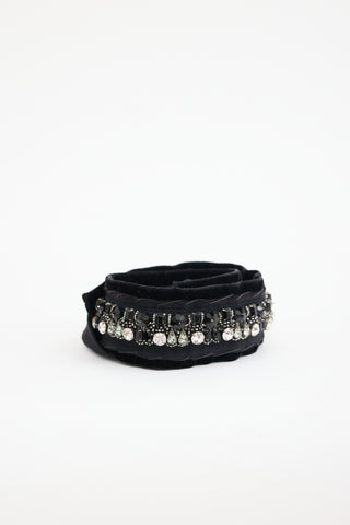Prada Webbed Embellished Tie Belt