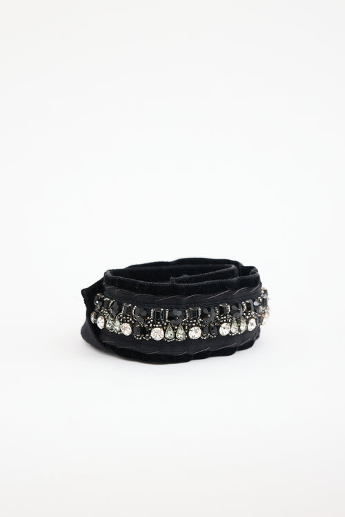 Prada Webbed Embellished Tie Belt