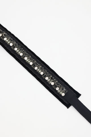 Prada Webbed Embellished Tie Belt