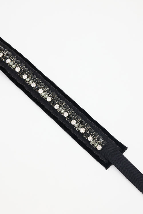 Prada Webbed Embellished Tie Belt