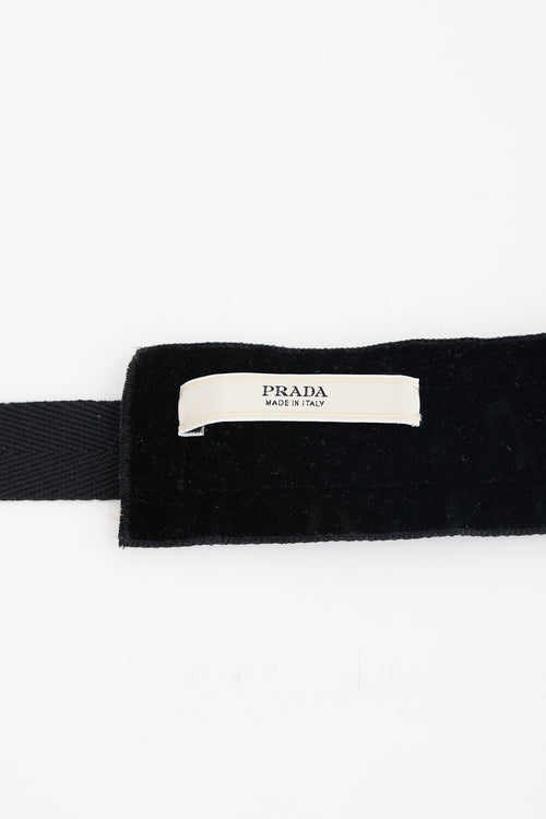 Prada Webbed Embellished Tie Belt