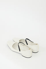 Prada White & Black Leather Mary Jane Flat