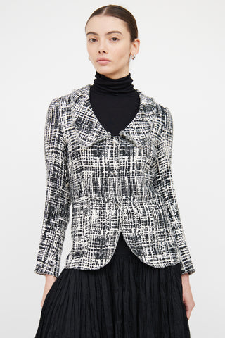 Prada Black & White 2011 Tweed Blazer