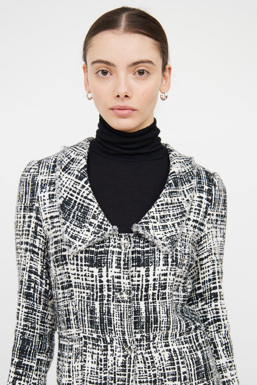 Prada Black & White 2011 Tweed Blazer