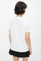 Prada White & Brown Beaded T-Shirt