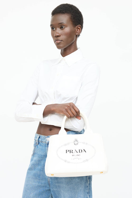 Prada Canapa Small Tote Bag