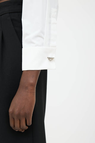 Prada Cropped Button Up Shirt