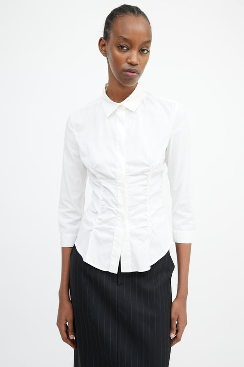 Prada White Folded Detail Shirt