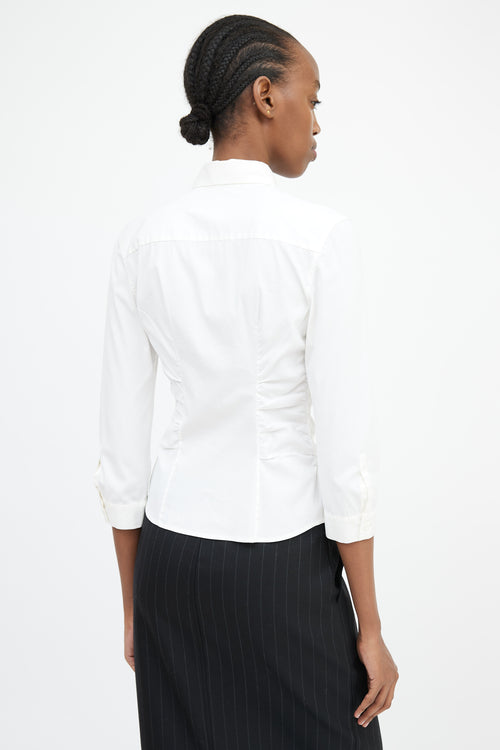 Prada White Folded Detail Shirt