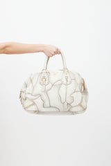 Prada White & Gold Patchwork Leather Bag
