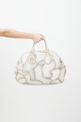 Prada White & Gold Patchwork Leather Bag