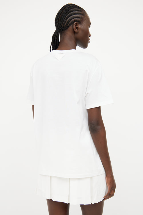 Prada White Chest Graphic  T-shirt