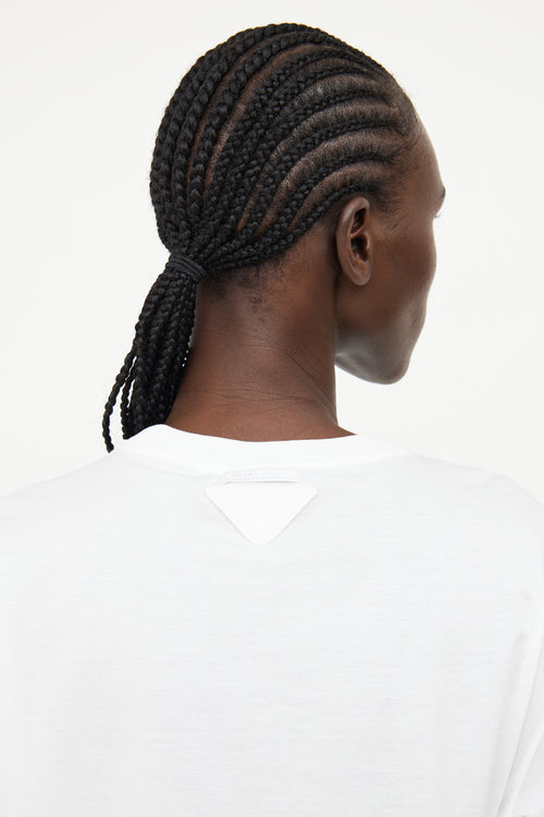 Prada White Chest Graphic  T-shirt