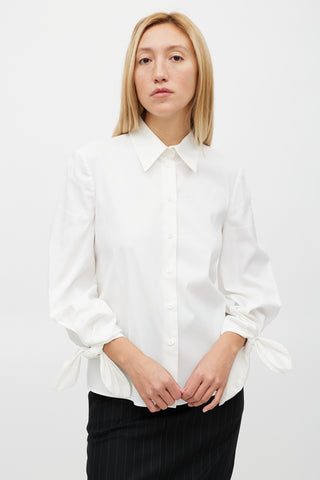 Prada White Knotted Shirt