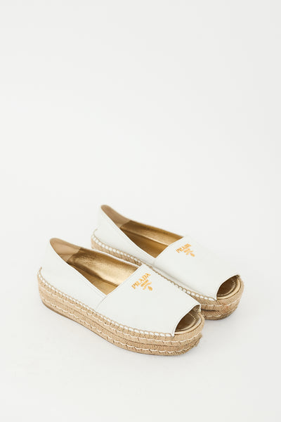 prada peep toe platform espadrille