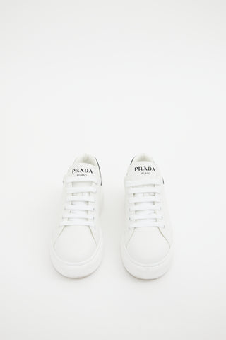 Prada White Marco Lace Up Sneakers