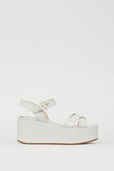 Prada White Leather Strappy Sandal