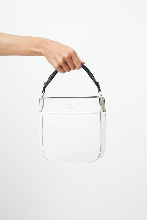 Prada White Margit Small Shoulder Bag