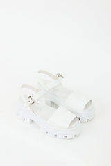 Prada White Patent & Rubber Extralight Platform Sandal
