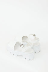 Prada White Patent & Rubber Extralight Platform Sandal