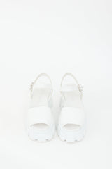Prada White Patent & Rubber Extralight Platform Sandal