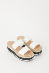 Prada White & Multicolour Strappy Espadrille Sandal