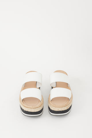 Prada White & Multicolour Strappy Espadrille Sandal