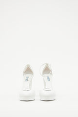 Prada White Platform Logo Pump