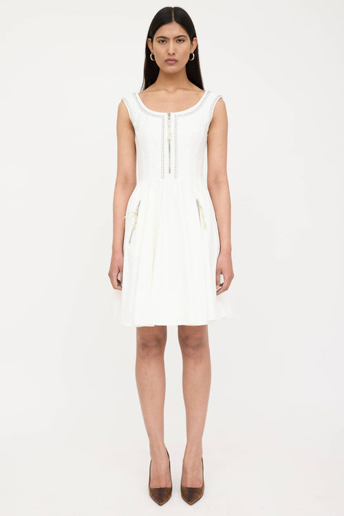 Prada 2013 Studded Pleated Dress