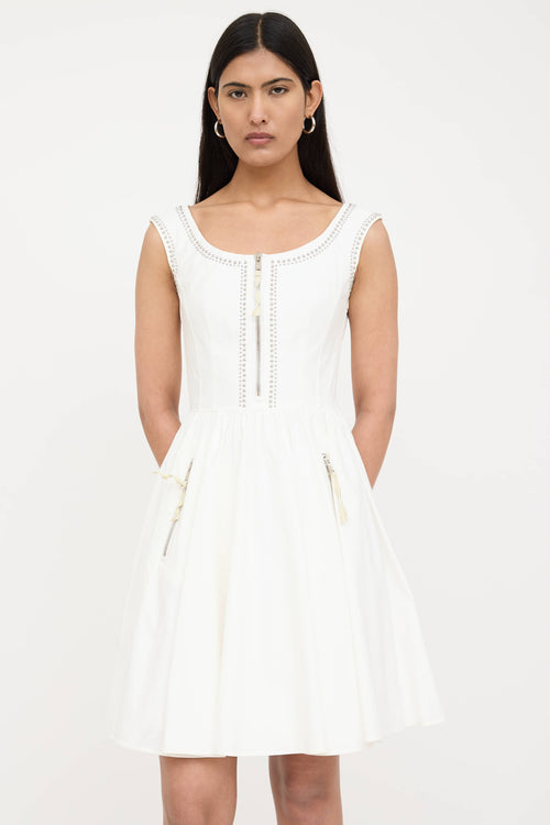 Prada 2014 Studded Pleated Dress
