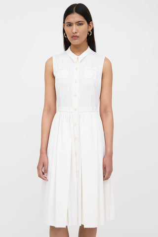 Prada Poplin Pleated Shirt Dress