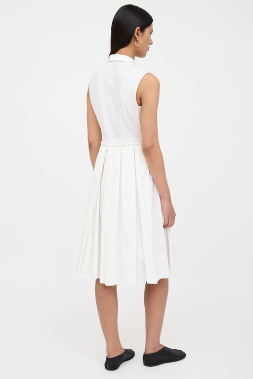 Prada Poplin Pleated Shirt Dress