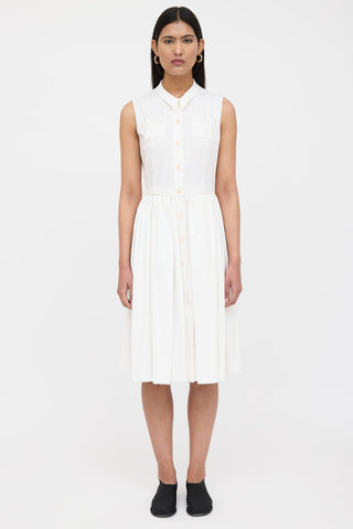 Prada Poplin Pleated Shirt Dress