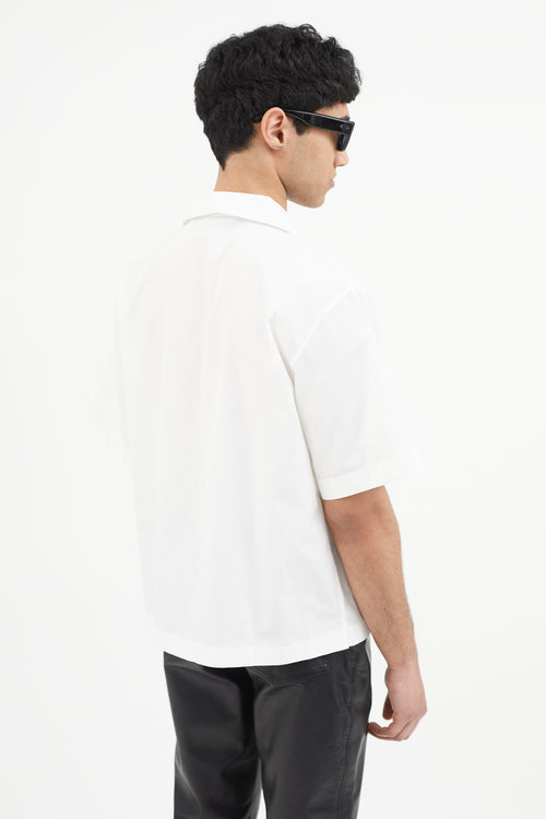 Prada White Poplin Logo Shirt
