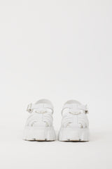 Prada White Rubber Monolith Chunky Cage Sandal