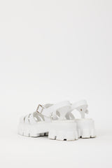 Prada White Rubber Monolith Chunky Cage Sandal