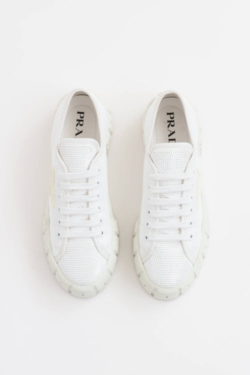 Prada Sequin Double Wheel Sneaker